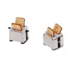 Cute Simulation Food Mini Kitchen Toy Playing House Doll Accessories Toast Machine Miniature Toaster With 2PCS Bread 3