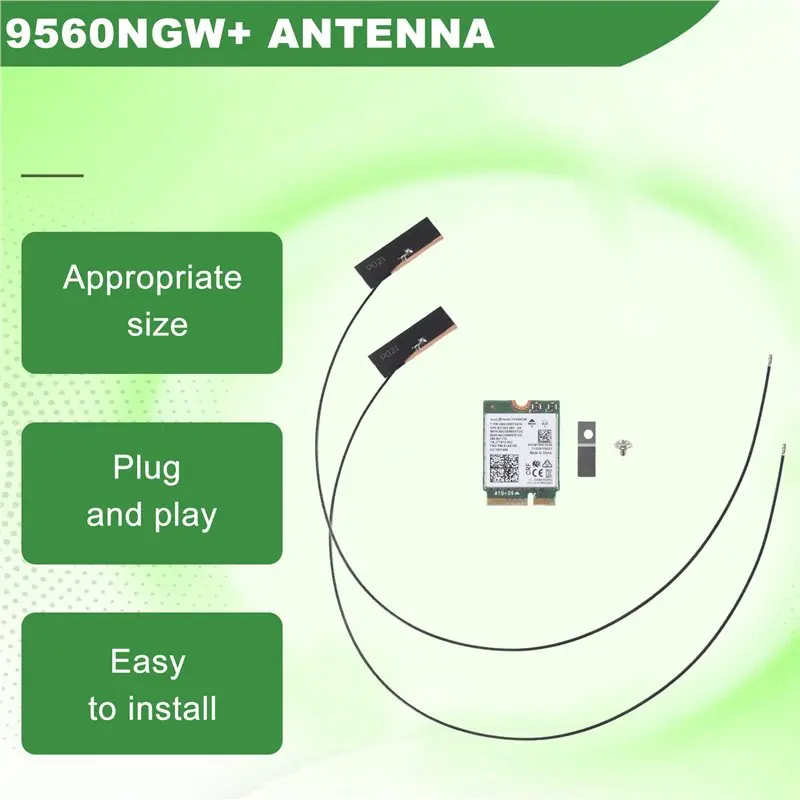 A01E-9560NGW Wifi 카드+안테나 1730Mbps 무선 AC 9560 듀얼 밴드 2.4G+5G BT 5.0 802.11Ac M.2 CNVI 9560NGW 무선 어댑터