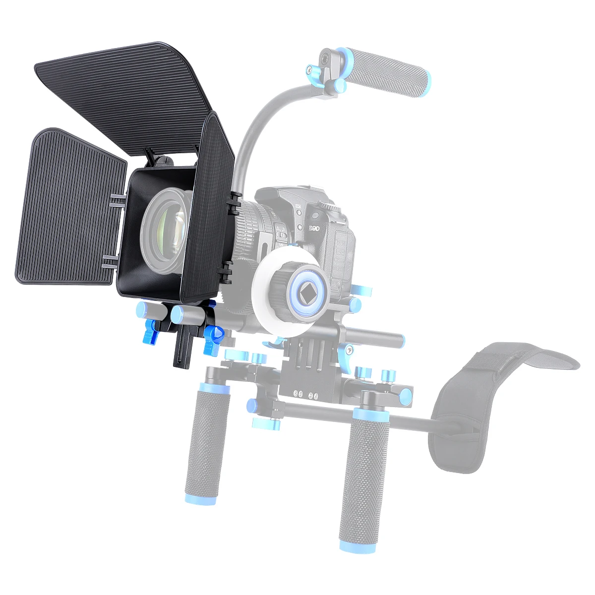 Camera Accessories Universal Mini Matte Box 3-Blade Protable Sony Canon Camera 15mm Rail Rod Rig Cage 85mm Lens