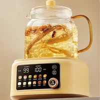 Bouilloire Électrique Intelligente 1.6L pour la Maison et le Bureau, en Verre, avec Fonction Théière à Fleurs, Programmation 24h, pour Mijoter et Faire Bouillir, Multifonctionnelle 1100W 1