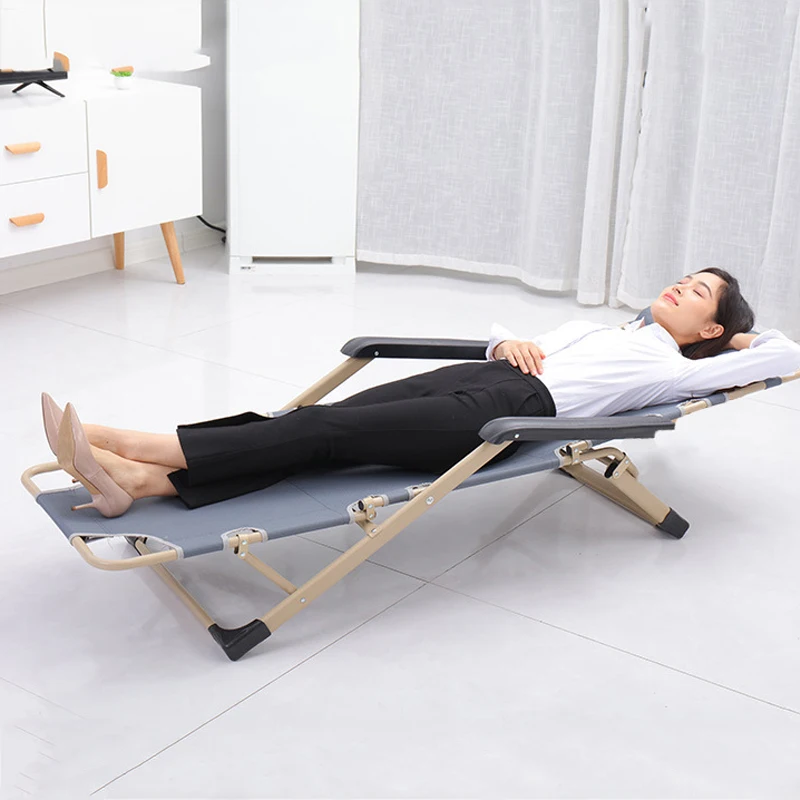 New folding lounge chair office lunch break nap bed beach portable leisure balcony household single back sofa folding bed