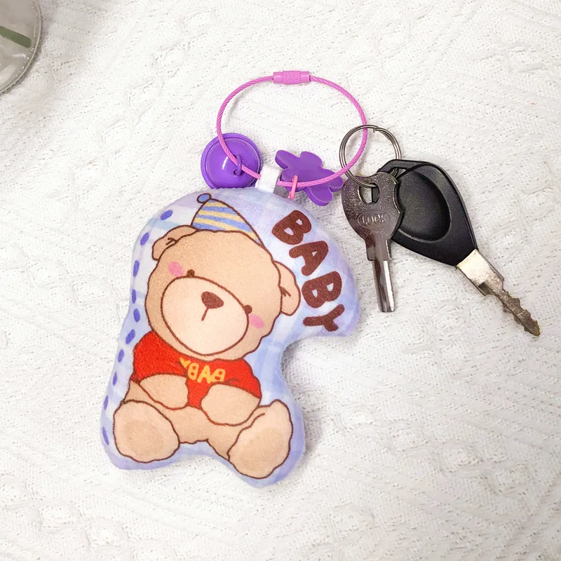Pendant Keychain Cat Dog Photo Mascot Bag Pendant Mobile Phone Pet Key Chain Birthday Gift Cute Plush Doll