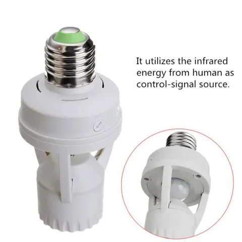 Motion Sensor Infrared E27 power plug LED Lamp Base Socket Adapter Holder Light Control Switch Bulb 110V-240V PIR Induction microwave radar induction 100 240v 5 8ghz microwave ceiling motion sensor switch for hotel lobby corridors