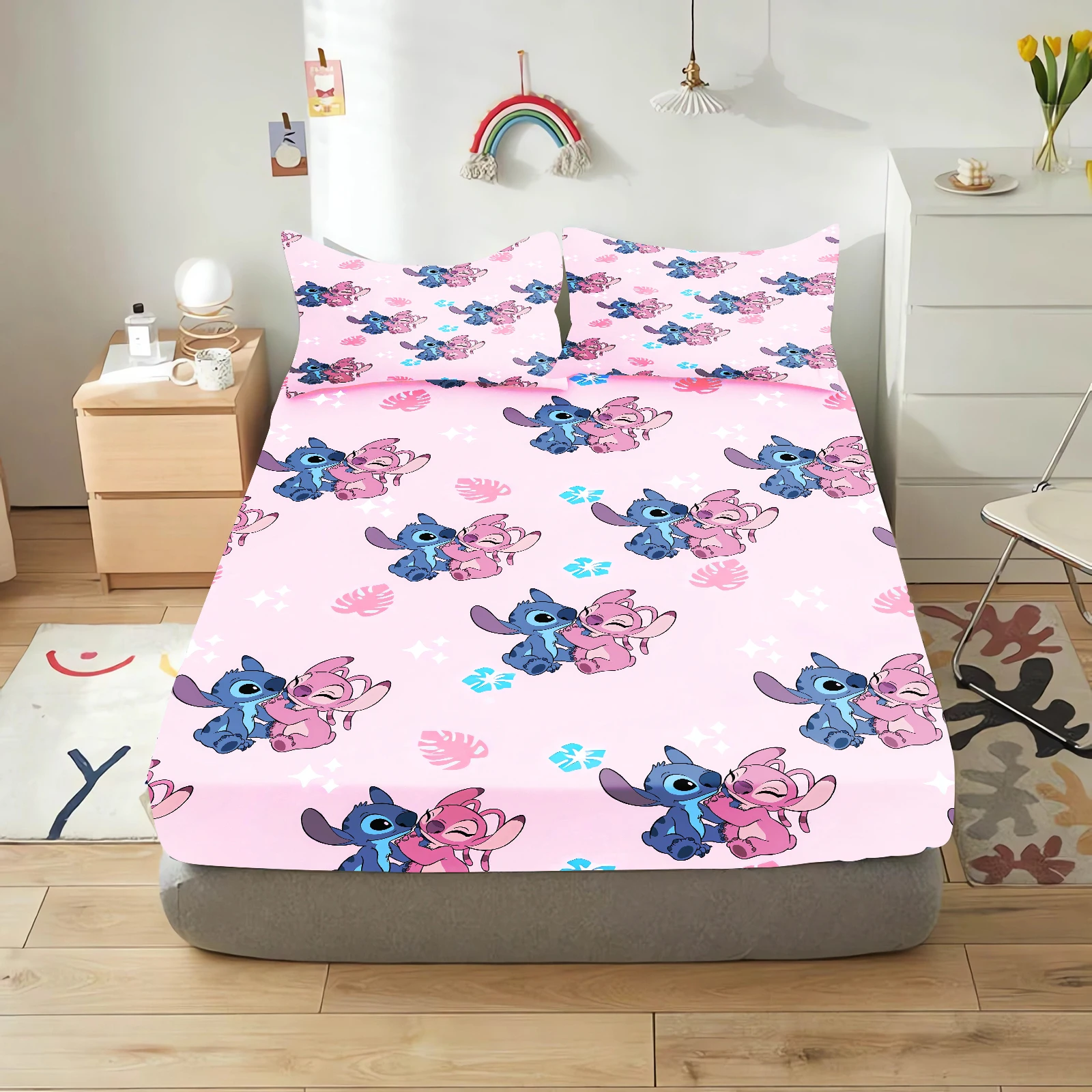 Description Picture 5 of itemStitch Fitted Sheet Cartoon Coverage Sheets Cover Teenager Soft Skin-friendly Elastic Children Cute Printing Bedding