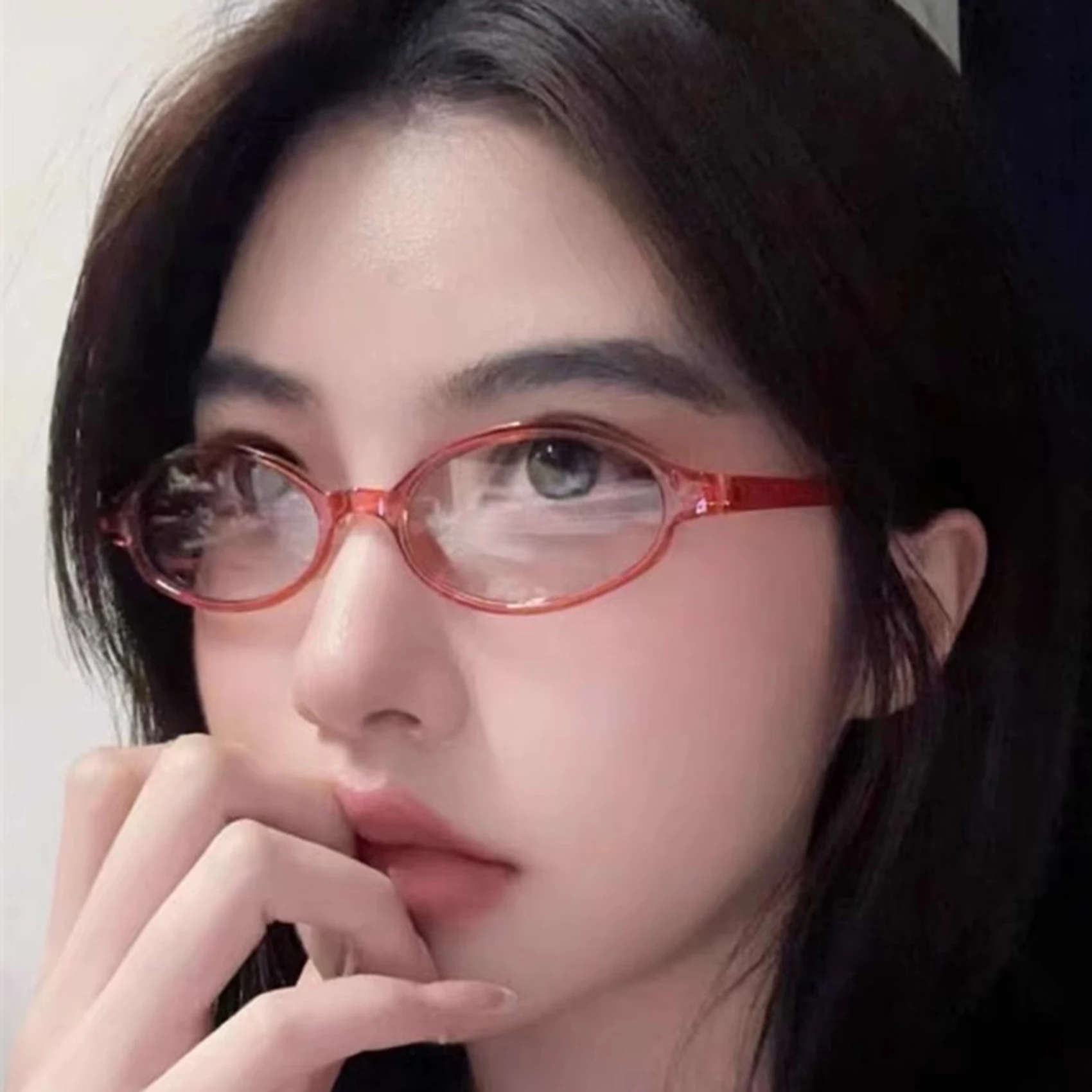 New Y2K Retro Oval Square Small Frame Glasses Frame Women Anti Blue Light Computer Glasses Vintage Eyeglasses Goggles