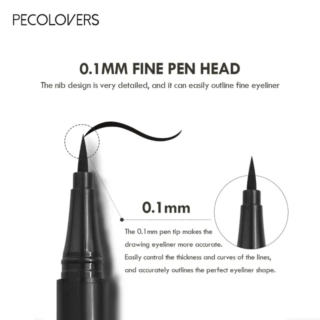5PCS/Set Smooth Liquid Eyeliner Pen, Waterproof, Long-lasting Makeup, Black, Ultra-fine Pen Tip,Create A Charming Eye Makeup 2