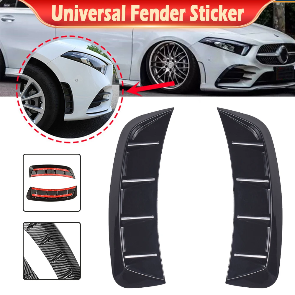 

2pcs Universal Car Air Vent Hood Side Fender Sticker ABS Front Wheel Trim Decorative For Benz For BMW For Audi For Honda For VW