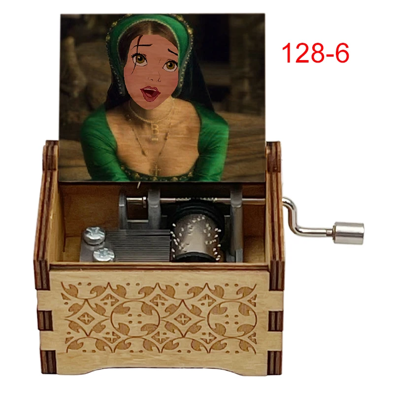 Black Wooden 18 Tones Greensleeves Hand Music Box British Folk Musical Gifts Girlfriend Christmas Party New Year Present