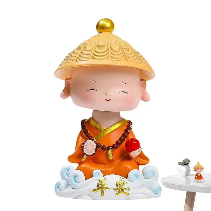 

Little Monk Ornaments Car Dashboard Ornament Figurine Statue Resin Miniature Figurines Smooth And Stable Display Decoration For