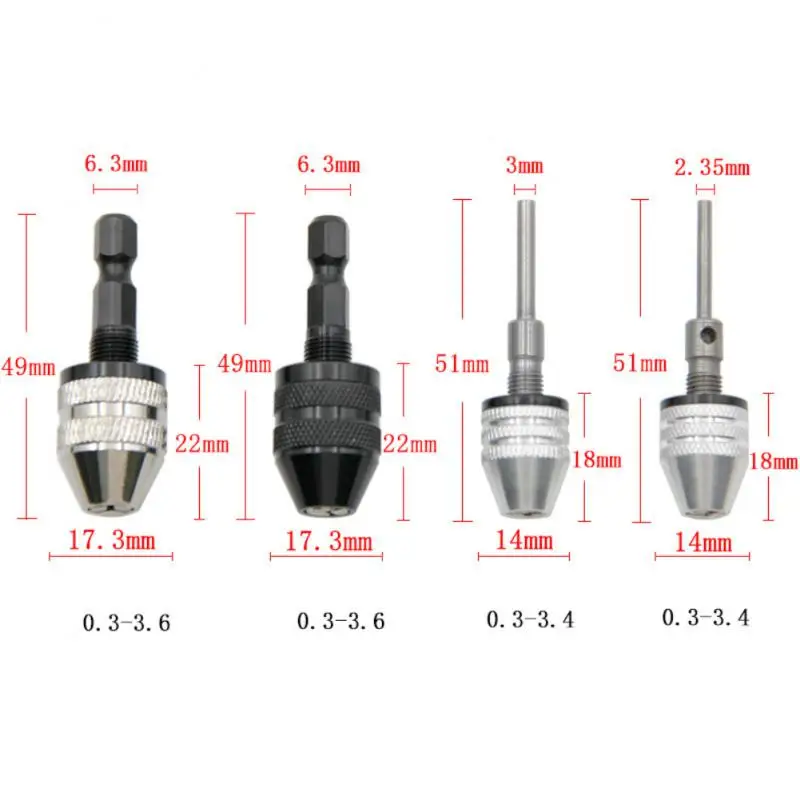 Mandrino Per Trapano 0.3-8Mm Mini Jaw Cambio Rapido Punta Per Trapano Senza Chiave Supporto Per Adattatore Morsetto Dispositivo Di Fissaggio Strumenti