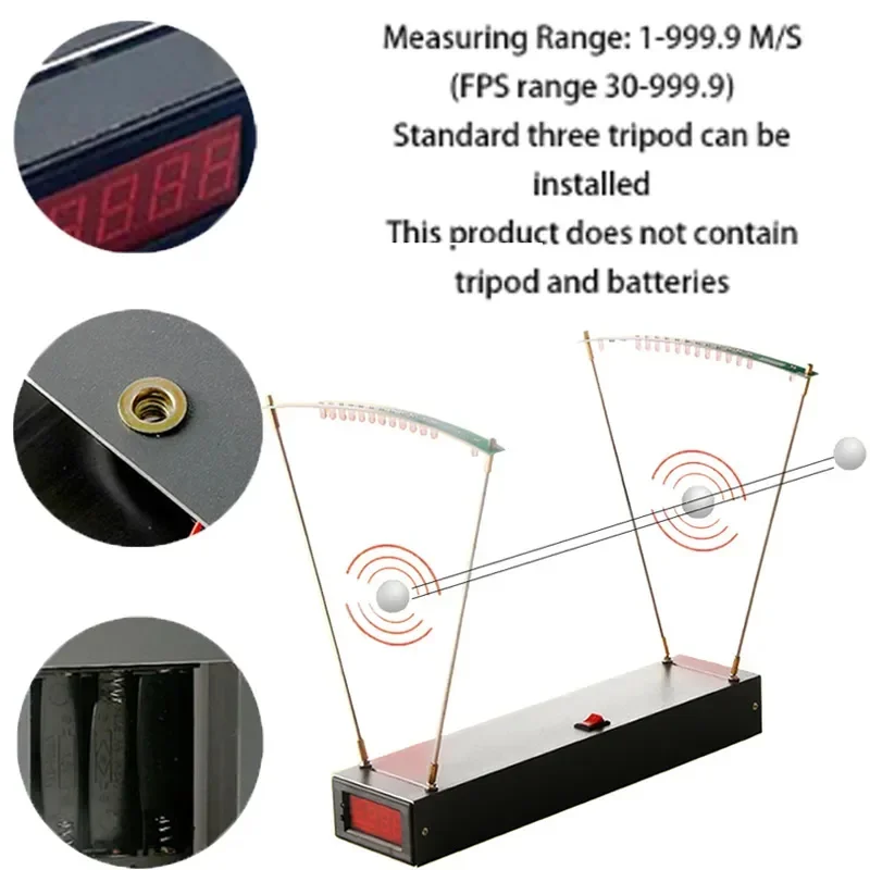 30-9999 FPS Speed Meter for Shooting Chronograph Velocimetry Slingshot Bullet Measuring Tools