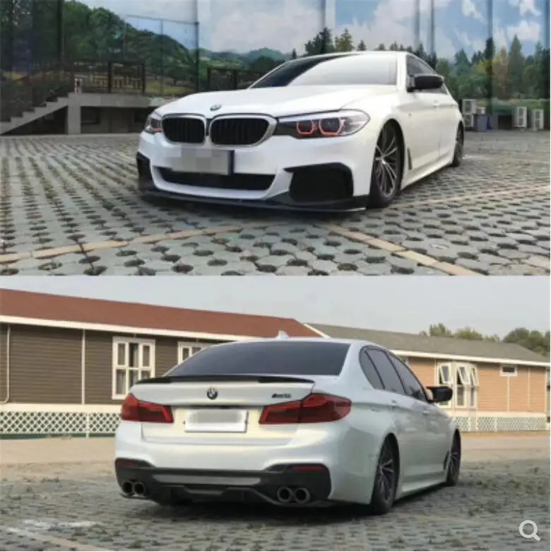 

Real Carbon Fiber Front Lip Splitter +Diffuser + Spoiler + Side Skirt+Racing Grills For BMW 5 Series 525 530Li G30 G38 18-21