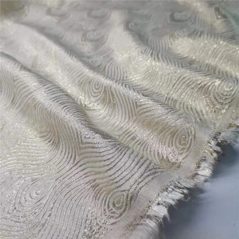 Gold Silk Jacquard Soft Fabric Diy Business Suit and Dress Windbreaker Brocade Sewing Polyester Fashion