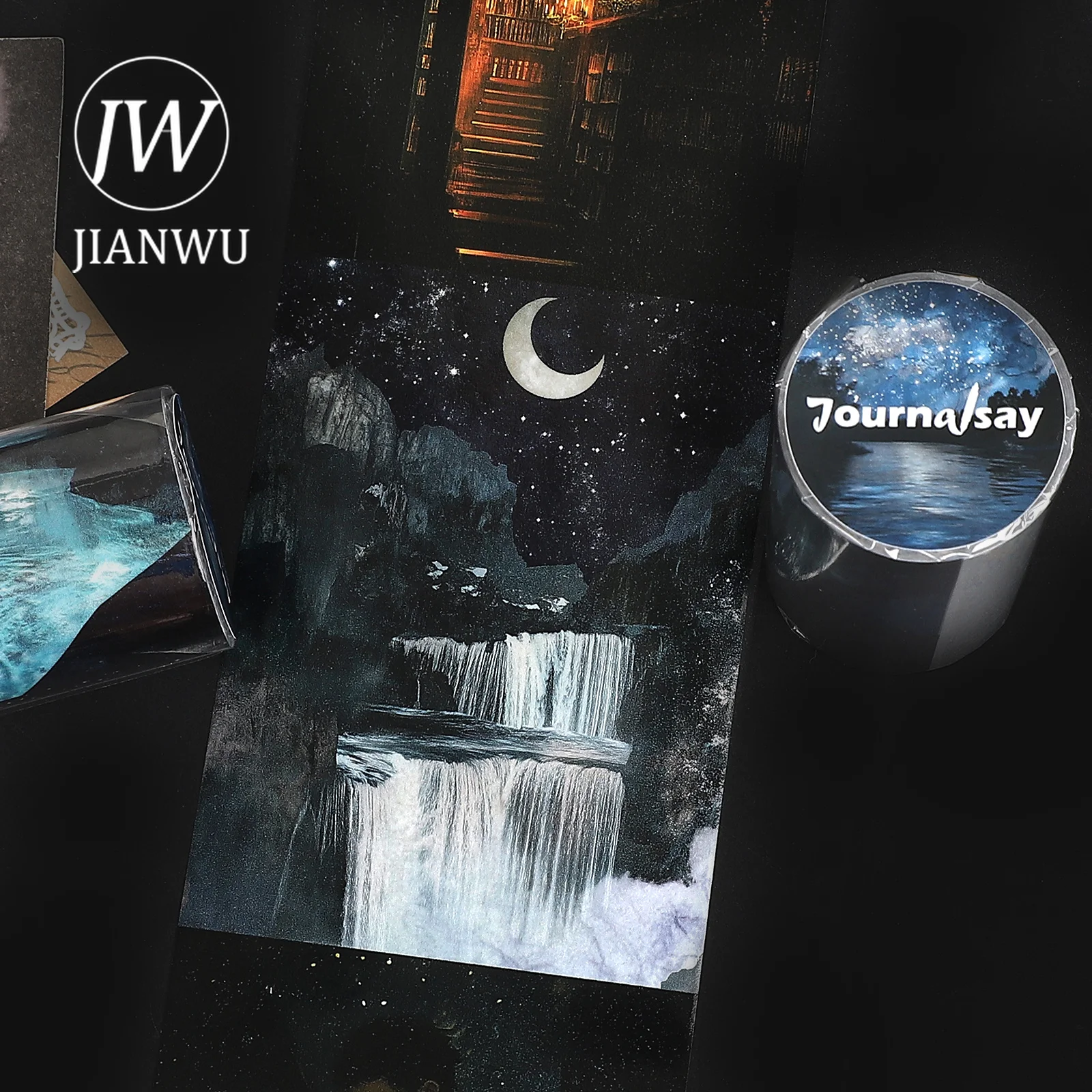 JIANWU 80mm * 204cm 빈티지 나이트 캐슬 캐릭터 풍경 소재 콜라주 스크랩북 와시 테이프 크리 에이 티브 DIY 저널 문구
