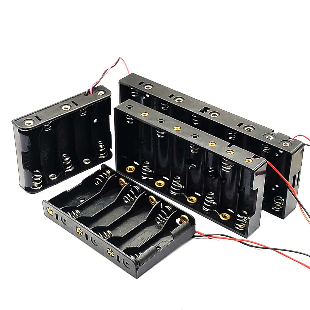 AA Battery Holder AA Battery Storage Case Box Case With Cable 5/6/8/10 Slot DIY Battery Storage Box Battery Case Battery Holder Battery Box