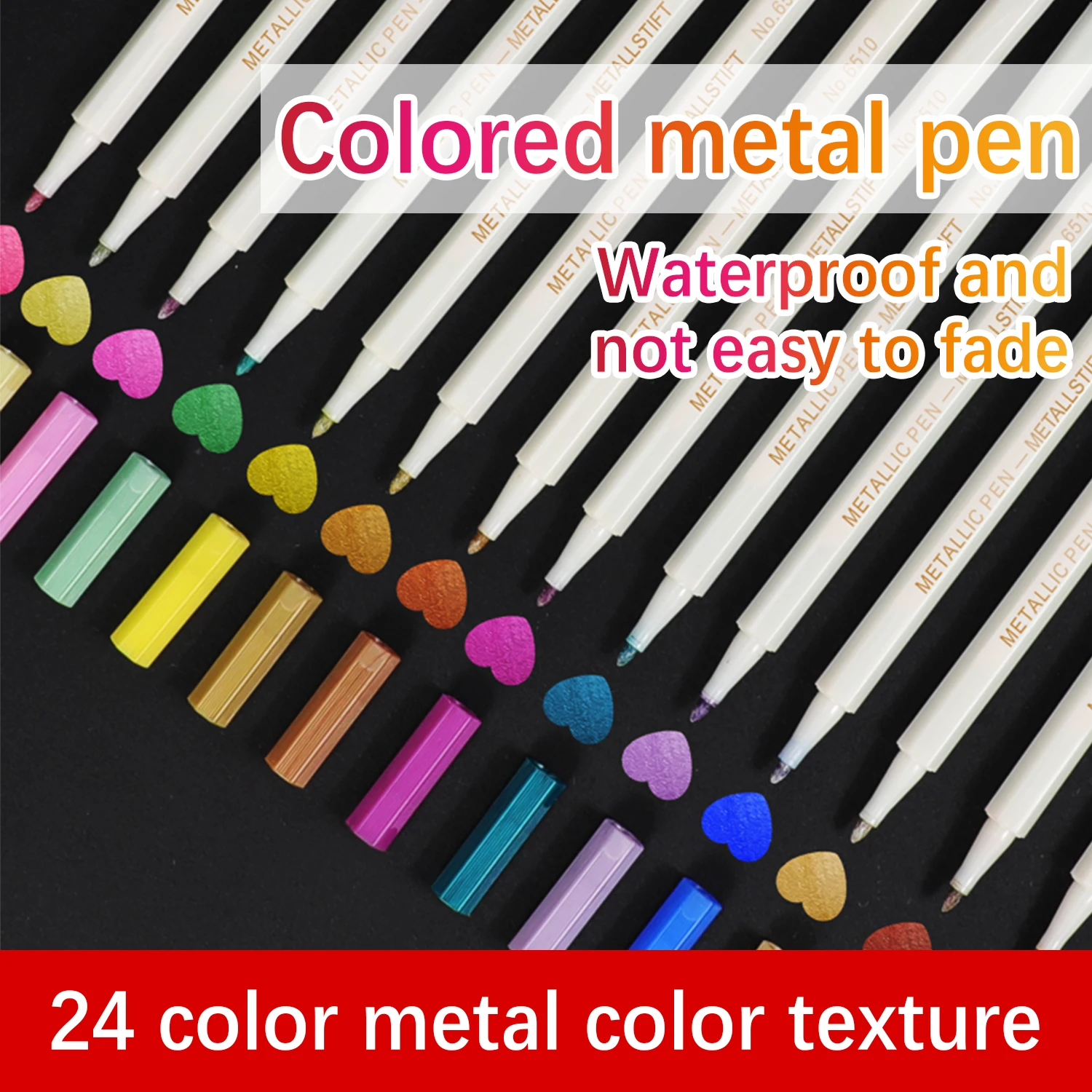 24 Colors Paintbrush Paint Pens Acrylic Brush Marker Pens for Rock Painting Stone Ceramic Glass Wood Canvas DIY Card Making