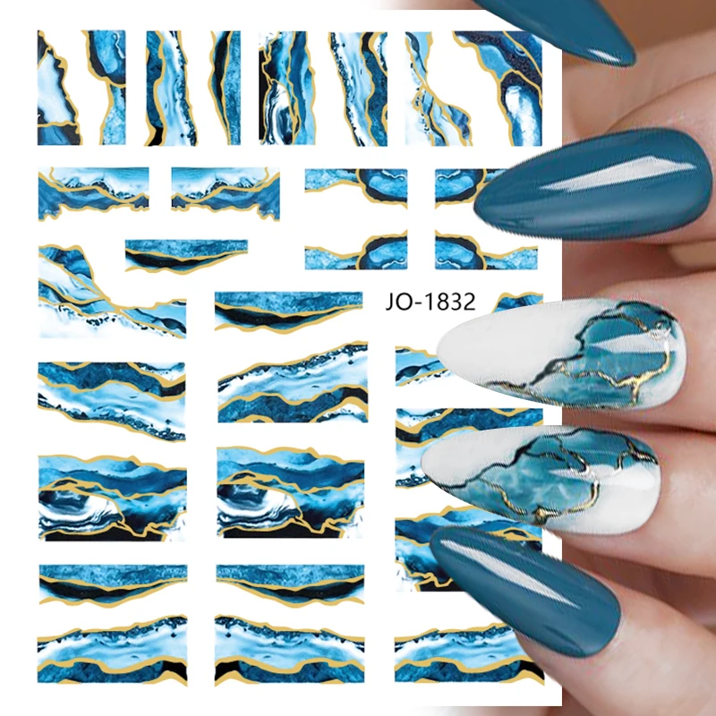 Colorful Bronzing Striped Nail Art Decals 3D Nail Stickers image 11