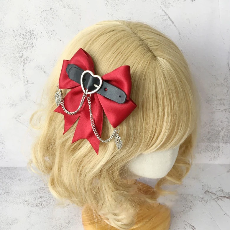 Gothic Style Love Bow Hair Clip - Fashionable & Personalized Punk Lolita Barrette