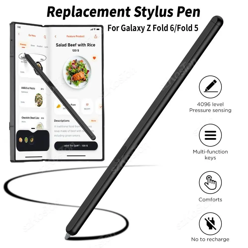 Para Samsung Galaxy Z Fold 6/Fold 5 lápiz óptico de repuesto mayor fluidez 4096 nivel de presión S lápiz fácil escritura sin Bluetooth