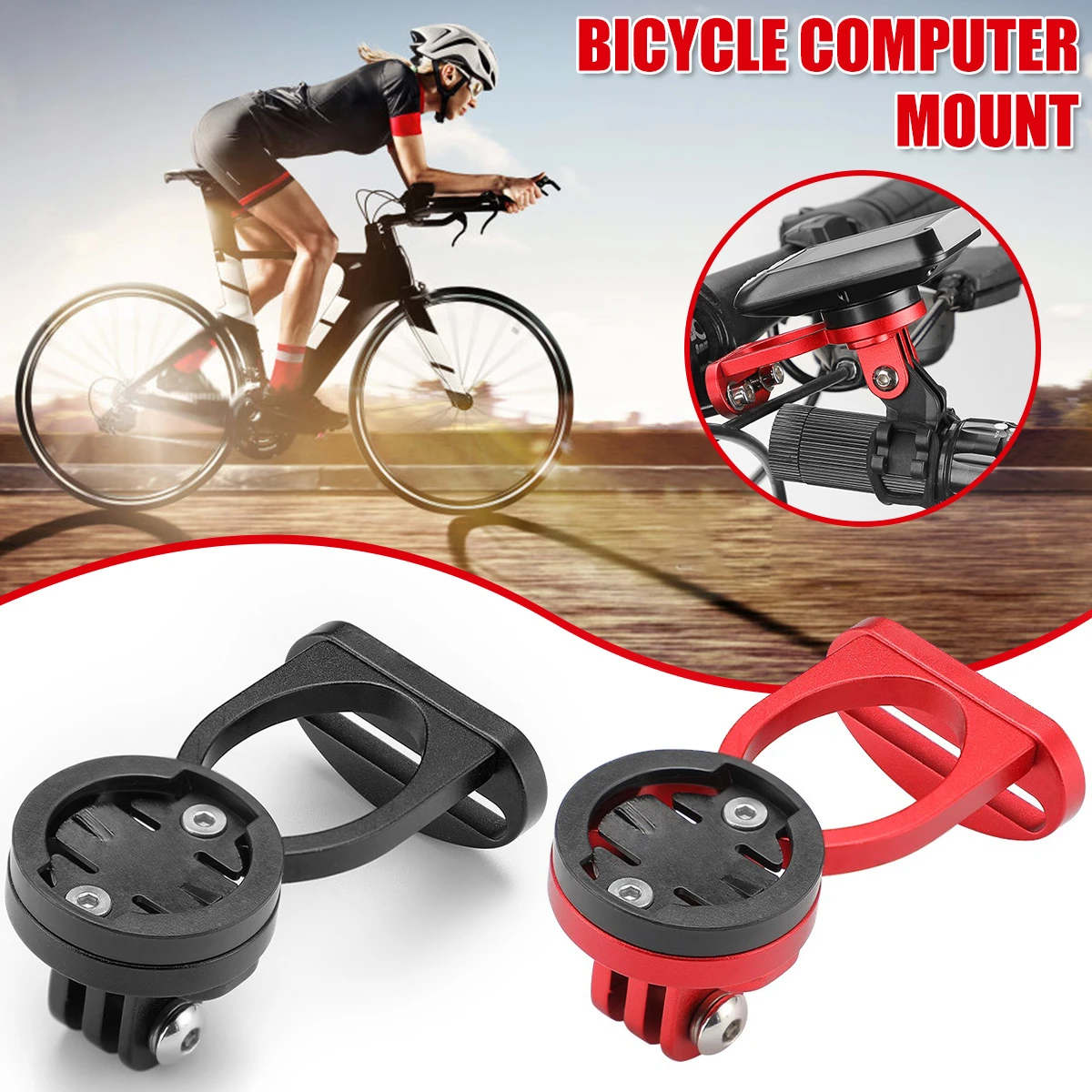 Juego de soporte de montaje frontal para bicicleta, soporte GPS para Garmin GoPro, para ordenador de cámara, MTB| | - AliExpress