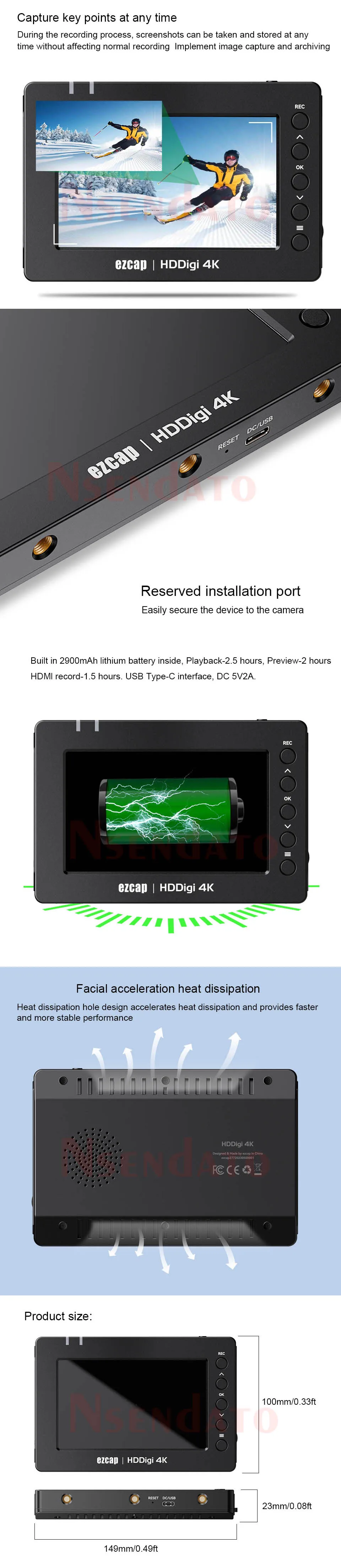 Ezcap278 HDDigi 4K HDMI USB Recorder Video Audio Game capture Card Box Support p