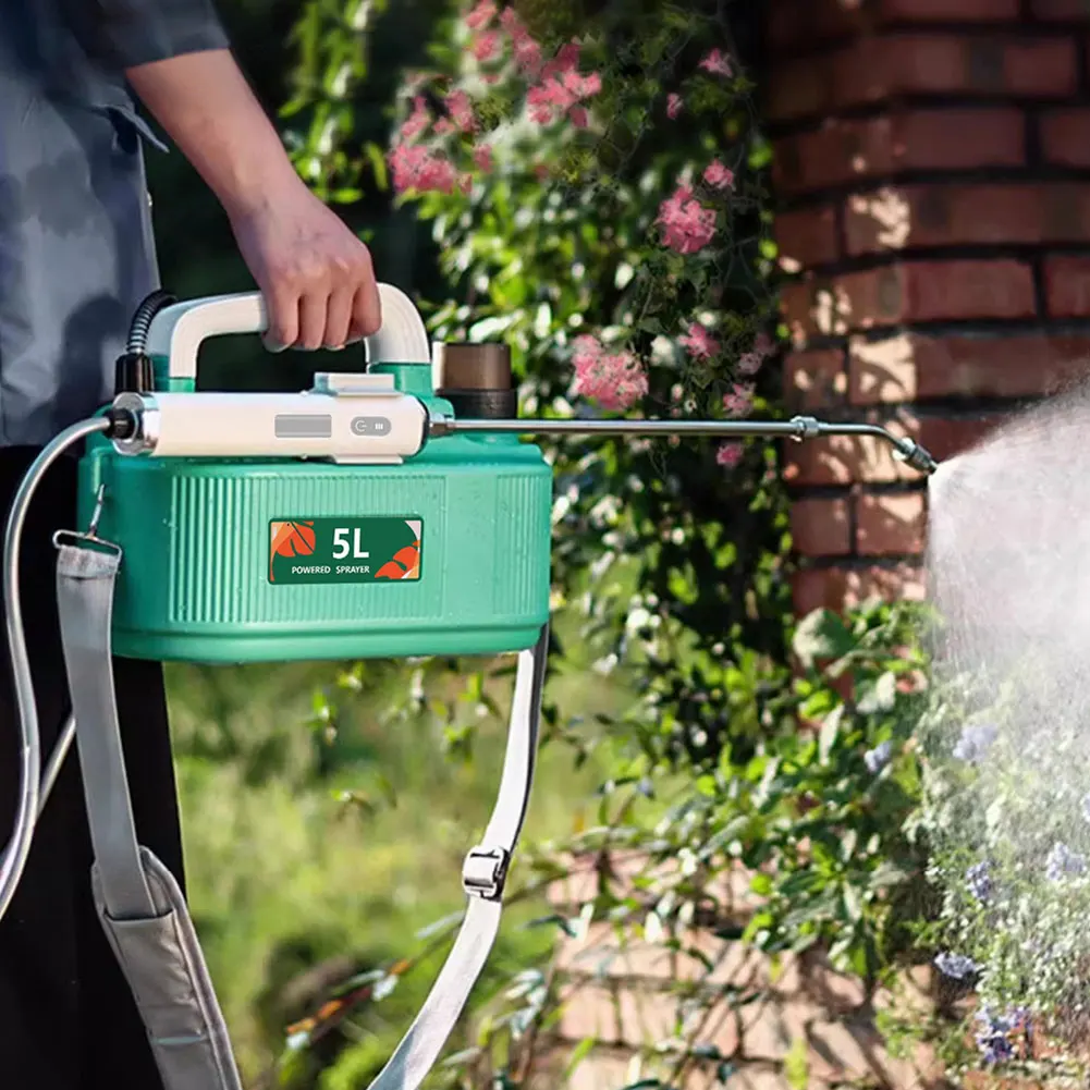 5L Electric Spray Bottle USB Rechargeable Handheld Plant Sprinkler Battery Powered Garden Irrigation Sprinkler for Home Garden