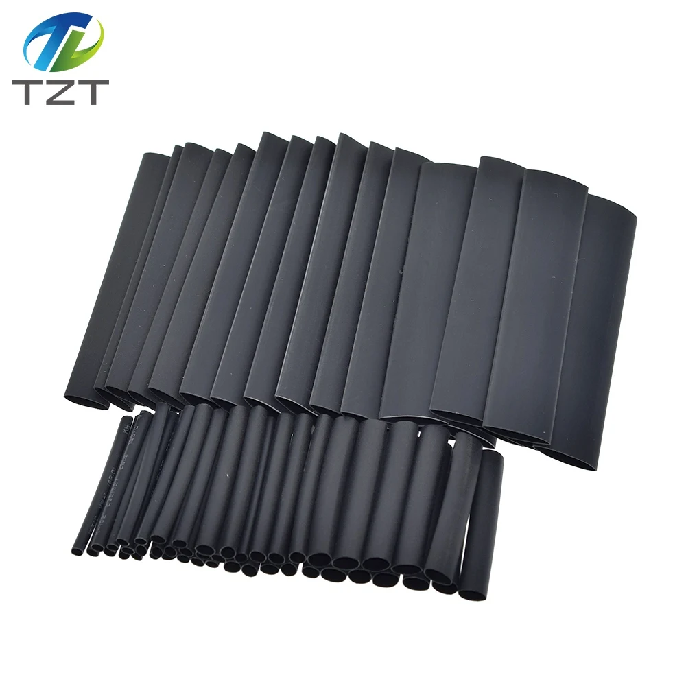 Assorted Heat Shrink Tube 127pcs/set Black Wire Wrap Electrical Insulation Cable Sleeving 2-13mm