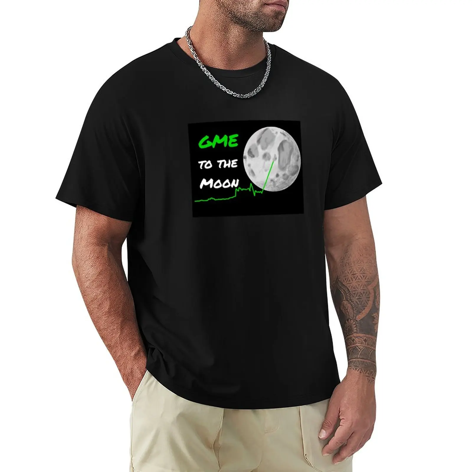 

GME To The Moon (Black) T-Shirt summer tops sports fans mens t shirts