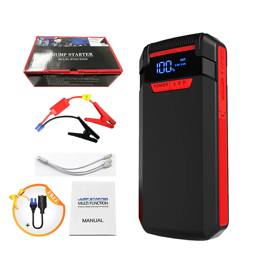 20000Mah Car Battery Jump Starter Power Bank Usb Fast Charger With Led Lamp 12V Starting Device Emergency Booster For 12V Cars