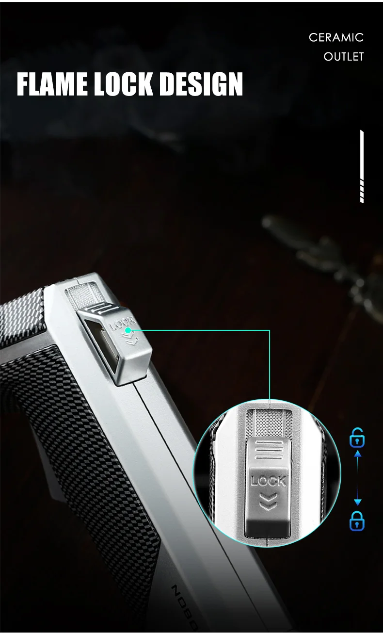 torch lighter safety lock feature