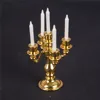 1:12 Scale Dollhouse Miniature Mini Gold Candelabra Furniture Metal Candleholder Candlesticks Model DIY Kitchen Pretend Toys 2