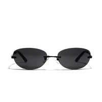 Lunettes de soleil œil de chat tendance sans monture, ovales, pour hommes et femmes, protection UV400, pour la conduite, style Y2K, verres dégradés sans cadre 5