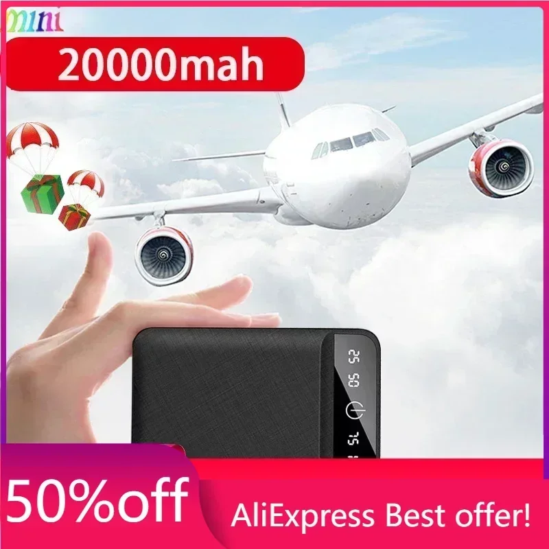 

Mini Power Bank Battery 20000mAh Portable Fast Charging Digital Display Dual USB Charger for iPhone,Xiaomi,Huawei