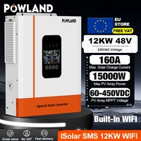 Powland 12KW 7KW 6.5KW 48V 5KW 3.6KW 24V Onduleur Solaire Hybride Double MPPT 160A Onde Sinusoïdale Pure 230V Monophasé Hors Réseau EU STORE Sans TVA 1