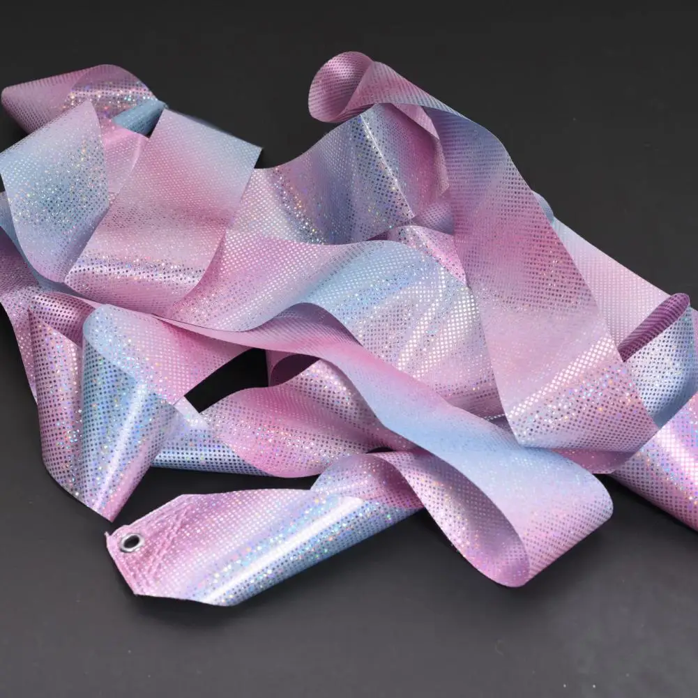 2Pcs Colorful Gym Ribbons Dance Ribbon Art Gymnastics Ballet Dance Ribbon Glitter Sport Performance Stage Show Shiny Ribbons