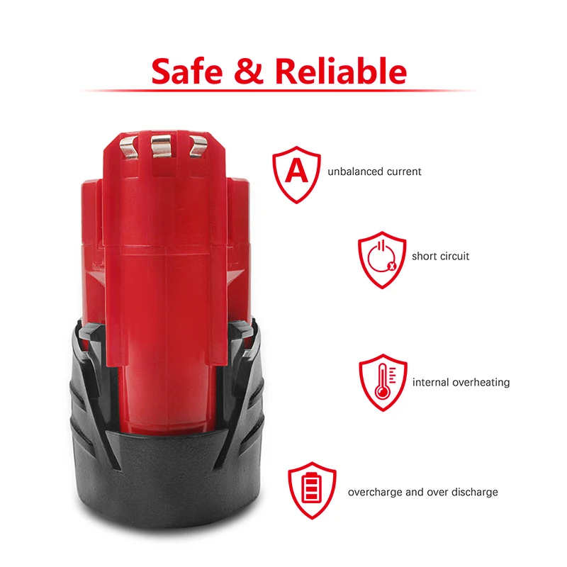 12V 3.0Ah Rechargeable 3000mAh Battery for Milwaukee M12 XC Cordless Tools