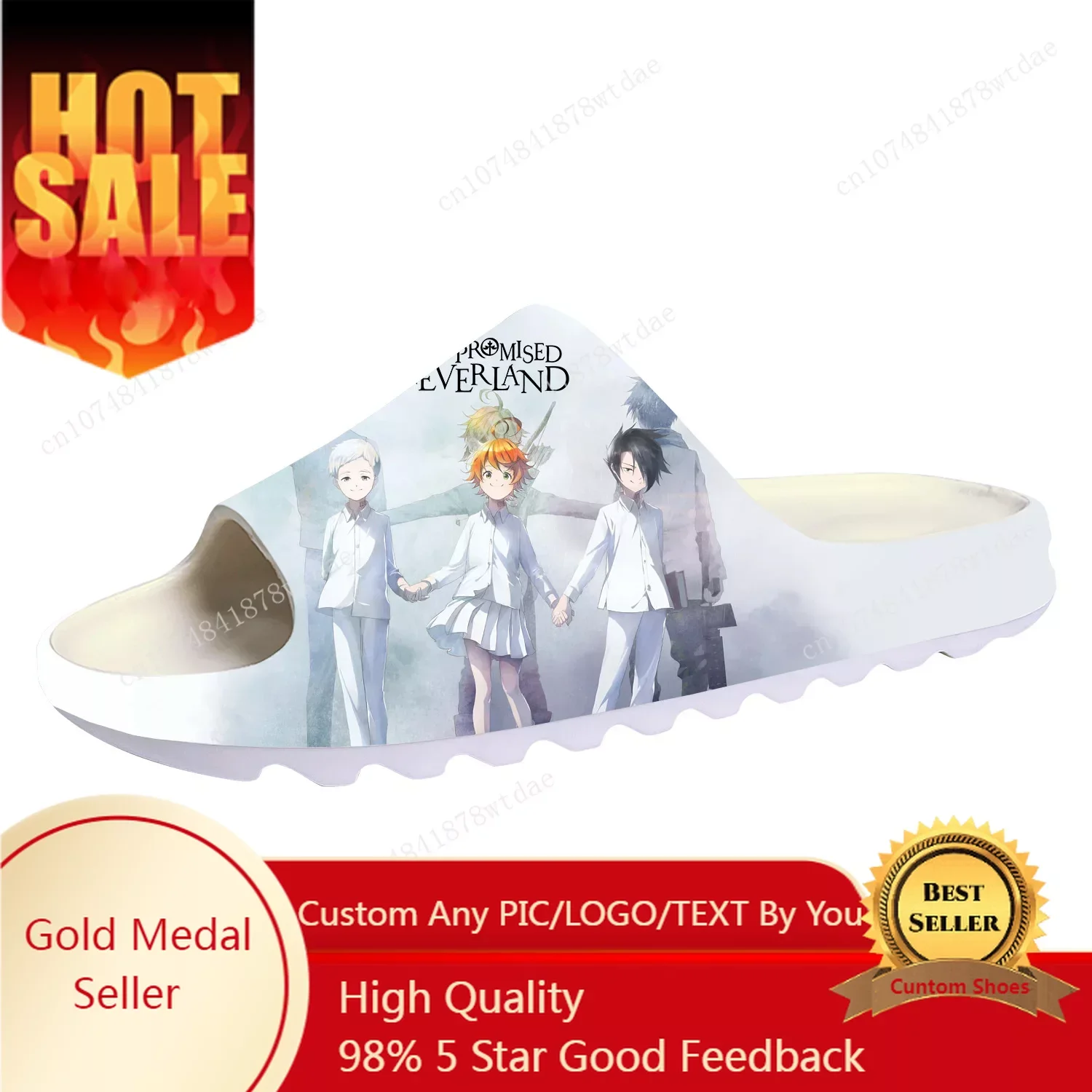 

The Promised Neverland Emma Soft Sole Sllipers Men Women Teenager Home Clogs Anime Step In Water Shoes On Shit Customize Sandals