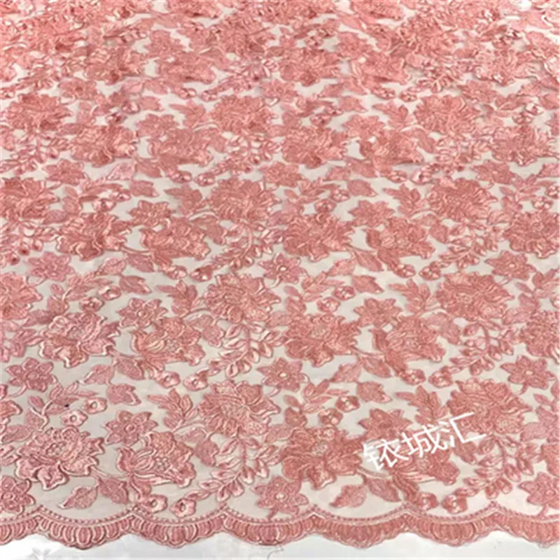 

New high-end water soluble lace three-dimensional embroidery flower cheongsam wedding dress mother dress fabric dress fabric