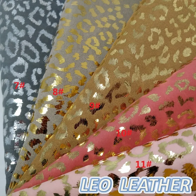 21x29cm A4 SIZE Gold and Silver Leopard Fabric PU Leather for DIY accessories One sheet leather fabric