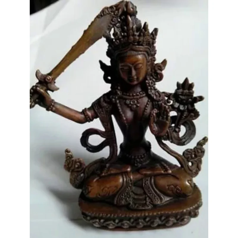 

Китайская тибетская бронза Manjusri Manjushri Kwan-yin статуя Будды Бодхисаттва