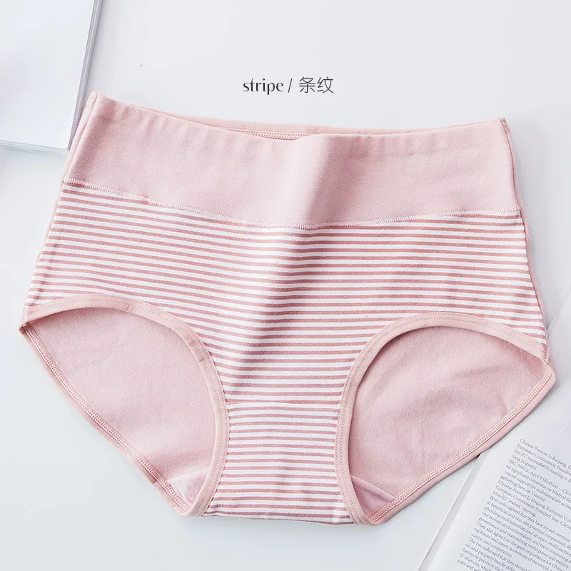 Women panties 4Pcs High Waist Underwear Fashion Print Girls Briefs Breathable Cotton Panty Plus Size M-5XL Female Lingerie