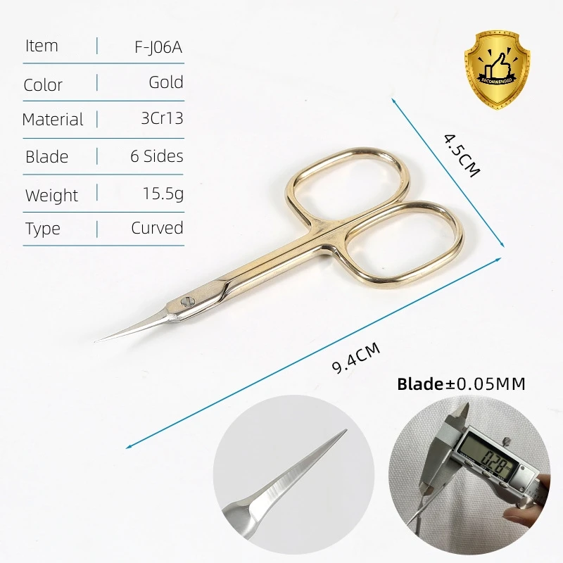 Cuticle Scissors Manicure Pedicure Nails Tools Gold Silver Rainbow Nail Scissors for Fingernail Toenail Eyebrow Eyelash Dry Skin