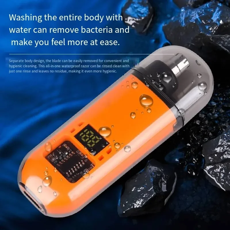 Rechargeable Nose & Ear Hair Trimmer for Men - Waterproof Precision Blades, Portable Grooming Tool with LED, Painless Trimming