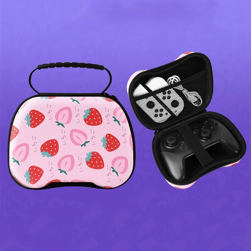 닌텐도 스위치 프로 케이스용 귀여운 딸기 가방 컨트롤러 커버, 듀얼센스 듀얼쇼크 , PS5, PS4, 플레이스테이션, 엑스박스 시리즈용