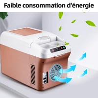 Réfrigérateur portable compact 15L pour voiture, DC 12/24V AC 100-240V, refroidisseur et chauffe-eau pour camion, camping, voyage, véhicule, utilisation en extérieur 6