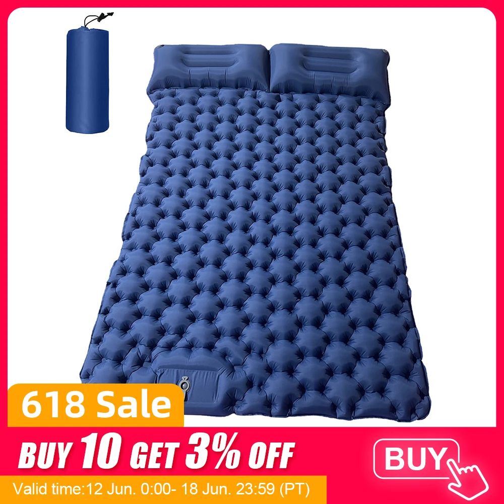 2 Person Air Mattress For Outdoor Camping Backpacking 196 * 125 * 9cm