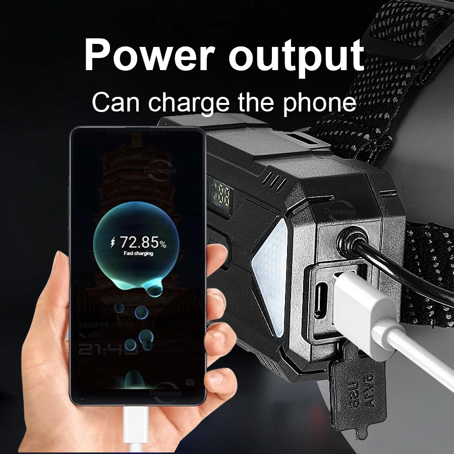 초강력 LED 헤드램프 950000000LM 슈퍼 브라이트 충전식 LED 헤드라이트 장거리 6000M 헤드 랜턴 낚시 사냥