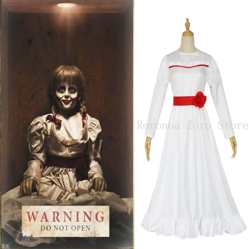 

Annabelle CosHalloween Costume Children Adult Cosplay Ghost Doll Dress Wig Set Dress