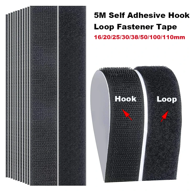 5M/Pair Strong Self Adhesive Hook and Loop Fastener Tape Nylon Sticker  Adhesive Hook Loop Tape DIY Craft Accessories 16-110mm