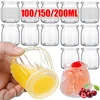 100/150/200ml Clear Glass Food Bottle with Lid Pudding Yogurt Container Milk Jams Jelly Mousse Honey Spice Storage Jars Mini Cup 1